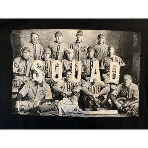 Nostalgic Retro "SQUAD" Baseball Short Sleeve Tee Shirt Men's Large Black‎ COOL